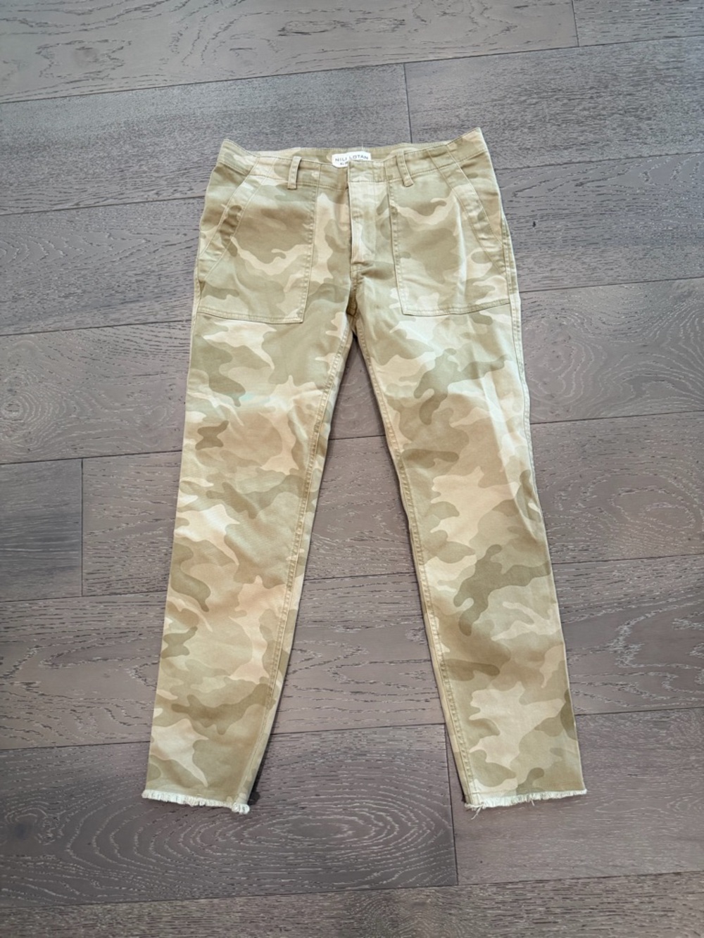 Nili Lotan Olive-Tan Utility Pants